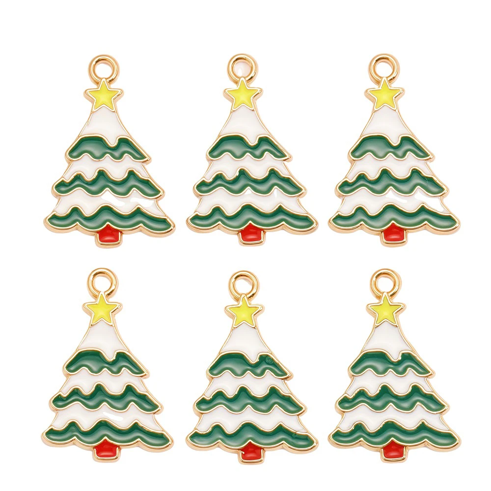 10 Teile/los Bunte schneeflocken Emaille Weihnachten Baum Charms Anhänger für Schmuck Machen Neue Jahr Halsketten Armbänder DIY Geschenke – Detail 11