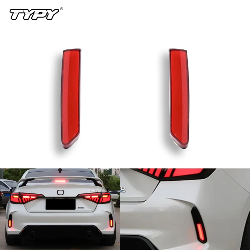 

TYPY Автомобиль для Honda Civic Type R фонарь 2022-2024 светодиодный задний бампер противотуманная фара стоп-сигнал динамический отражатель указателя поворота 2 шт.