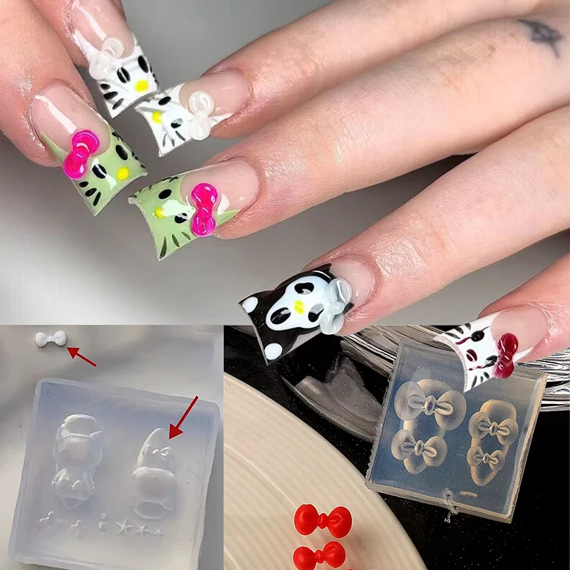 Elf doll Transparent 3D Silicone Nail Mold Cartoon Mold DIY Nail Art Decor Manicure Template For Nail Charms
