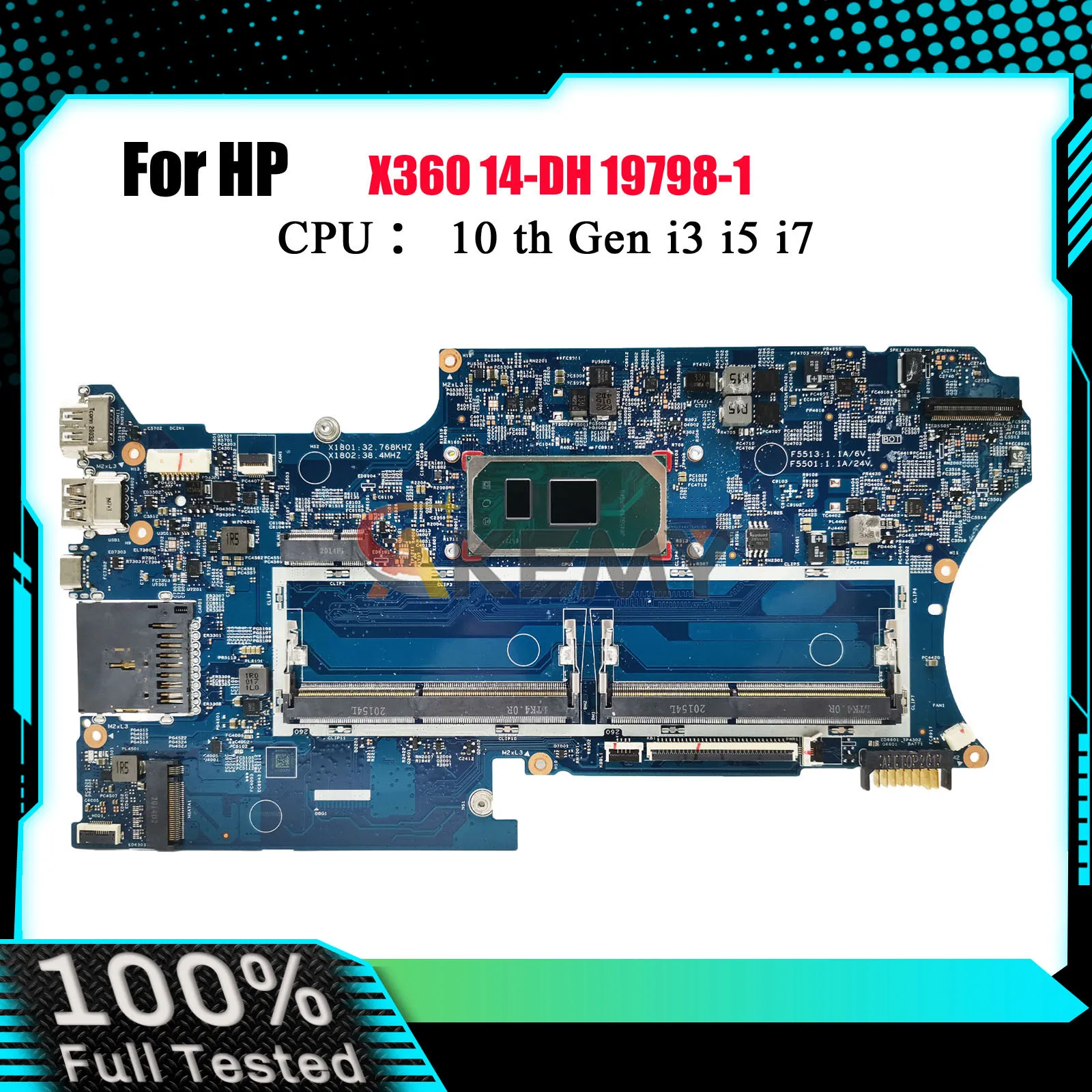 

19798-1 Laptop Motherboard L87921-601 L98473-601 For HP Pavilion X360 14-DH With i5-1035G1 i7-1065G7 CPU DDR4 100% Fully Tested