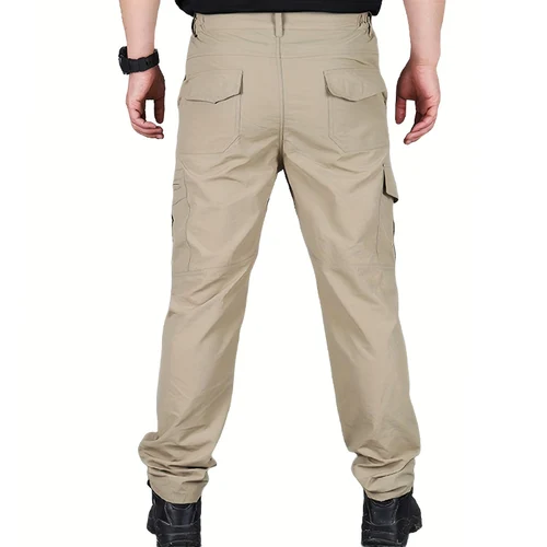 Imagen 2 del producto Pantalones informales para hombre, pantalones Cargo con múltiples bolsillos de verano, pantalones finos de secado rápido, pantalones largos transpirables para entrenamiento de senderismo al aire libre, novedad