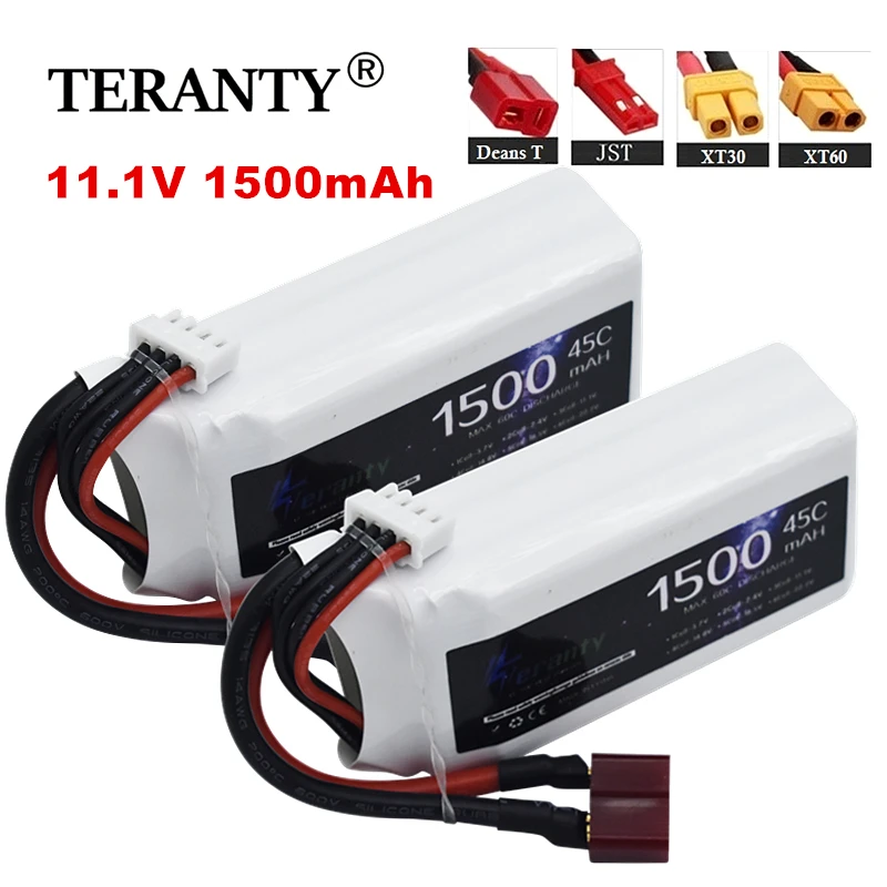 1/3PCS 11.1V Battery 3S 1500mah 45C Lipo Battery for RC Car FPV Drones Airplane Boat Quadcopter Helicopter Parts T/XT30/XT60/JST