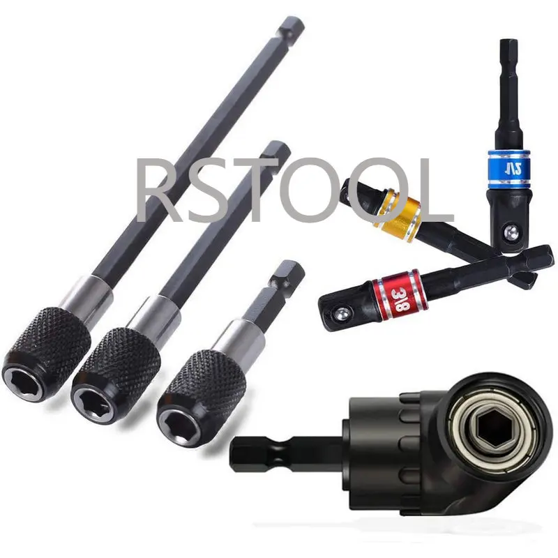 Extension Bar Hex Shank Angel Socket Adapter Drill Bit 3Pcs Magnetic Screwdriver Bit Holder 3Pcs Black Screwdriver Bit Holder