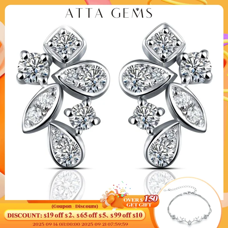 

New Arrivals Moissanite Diamond 925 Sterling Silver Stud Earrings Passed Diamond Test Moissanite Fine Jewelry for Women Gift