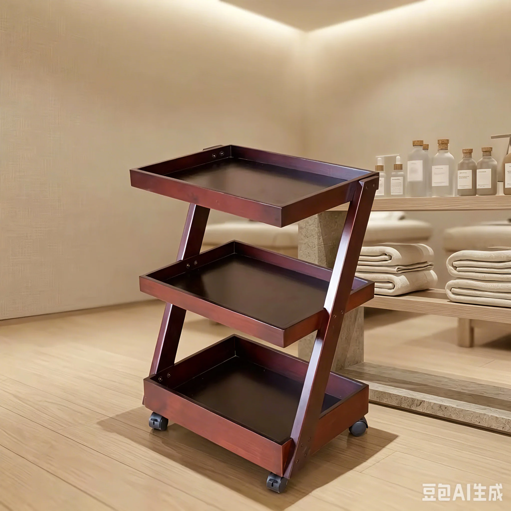 Wooden Spa Salon Equipment Trolley & Spa Treatment Trolley 3916#
