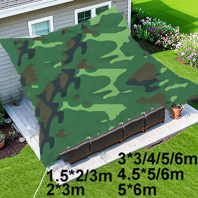 Thick Sunshade Sail Anti-UV Shade Canopy Large Waterproof Awning Tarp Oxford Outdoor Camping Garden Patio Yard Big Flower Green