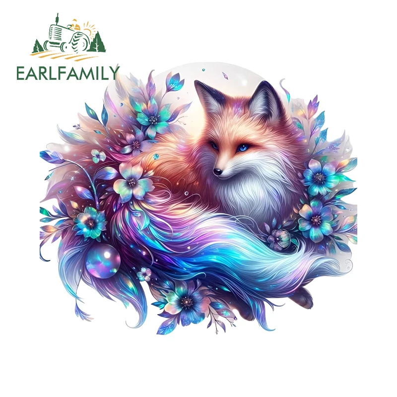 EARLFAMILY Beautiful Fox Graphics Delicate Car Stickers Creative Amsuing Exterior Accessories Nice Car Door Protector Decals
