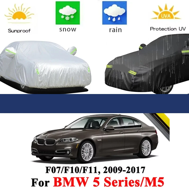 

For BMW 5 Series M5 F07 F10 F11 F18 Full Car Covers Outdoor Sun Anti UV Rain Snow Dust Protection Oxford Cloth Accessories