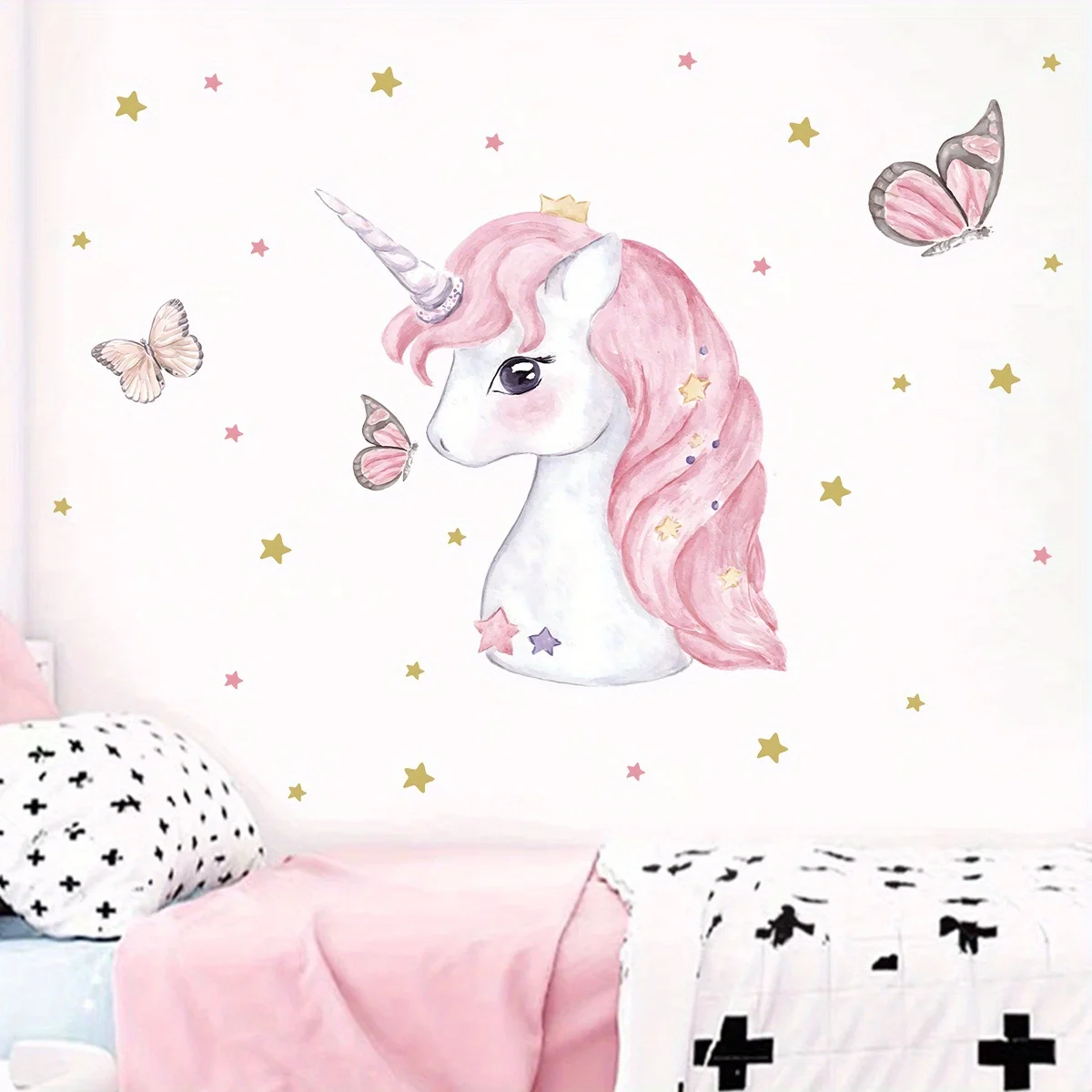 Cartoon Cute Animals Unicorn Wall Stickers Decoration for Kids Room Removable Baby Bedroom Living Room Nursery Wall Decals