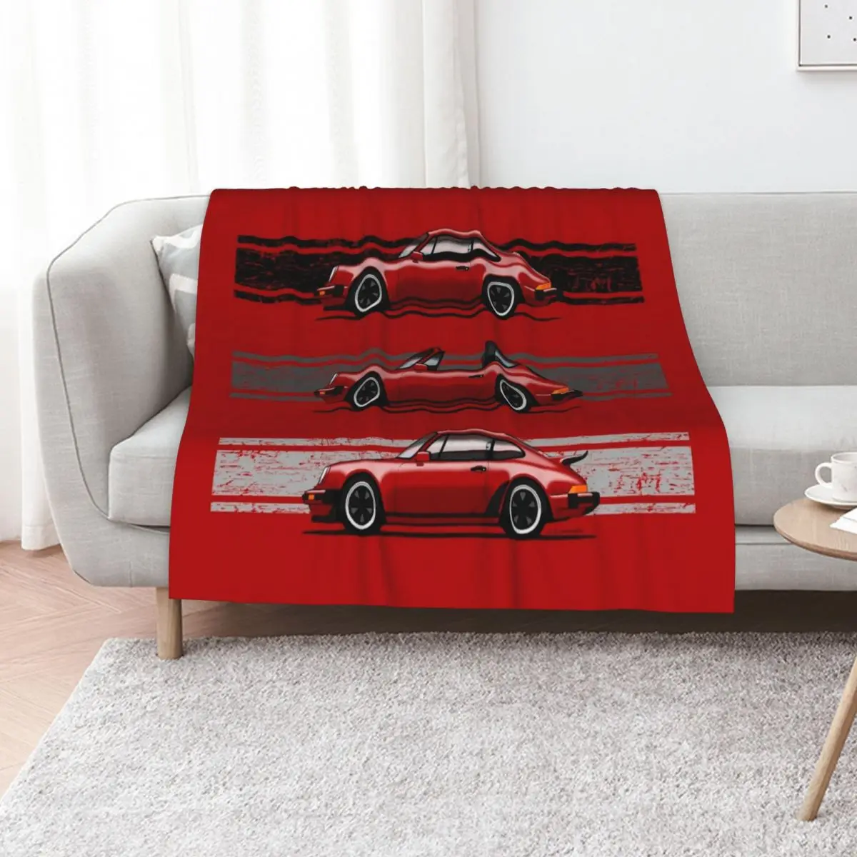 My drawing of the iconic German sports cars in green Throw Blanket Heavy bed plaid Warm funny gift Blankets