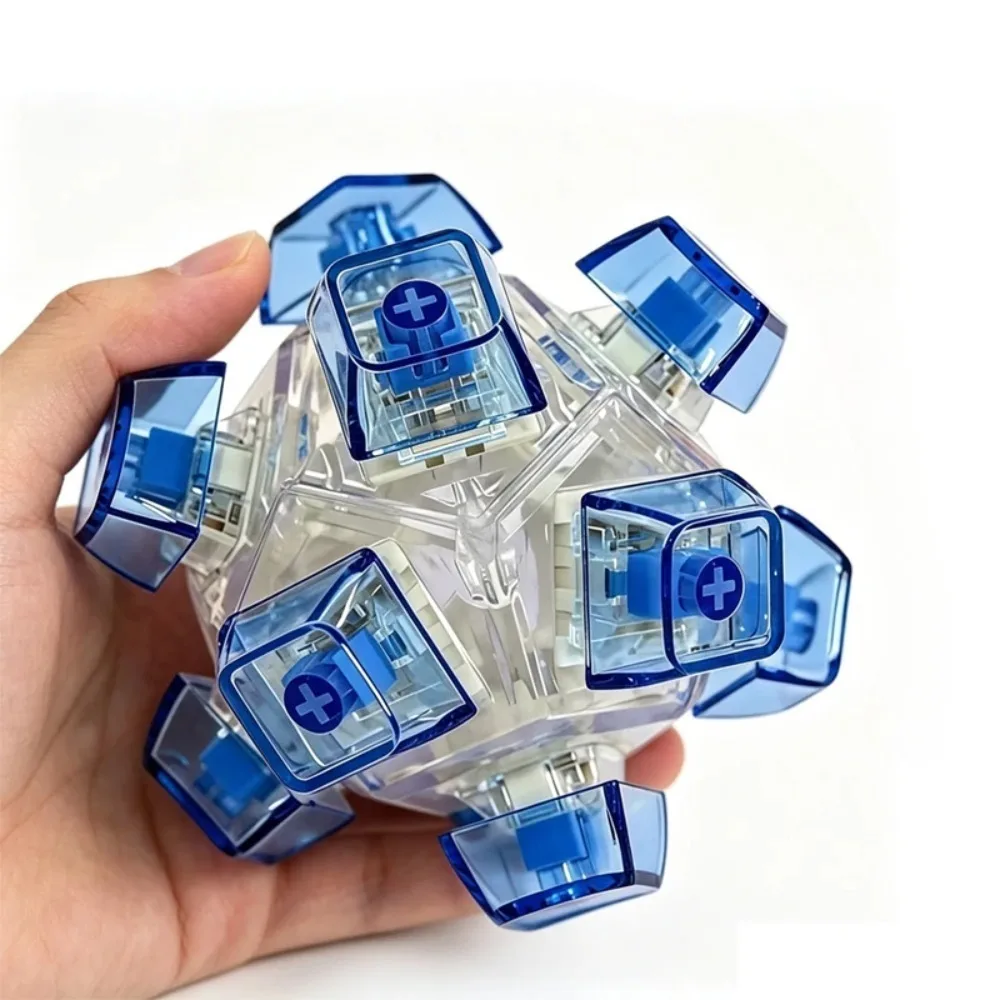 Keycap Fidget Keychain Portable Tactile Switch Clicker Toy Anxiety Relief Sensory Fidget Toy Backpack Pendant Gift