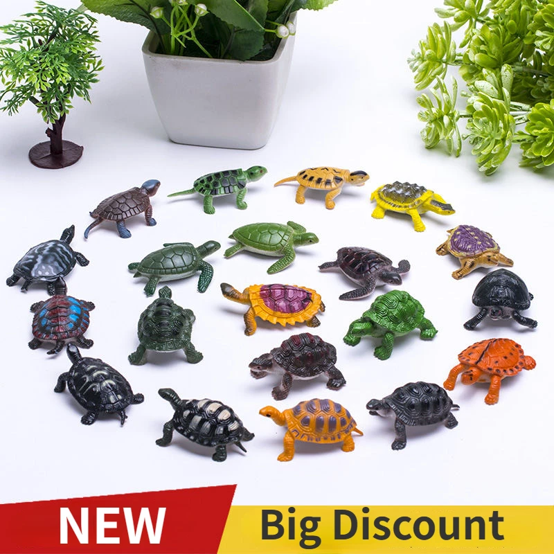 

1lot Realistic Sea Turtles Bath Toy Tortoise PVC Plastic Mini Animals Model Simulation Turtles Models Decoration toys