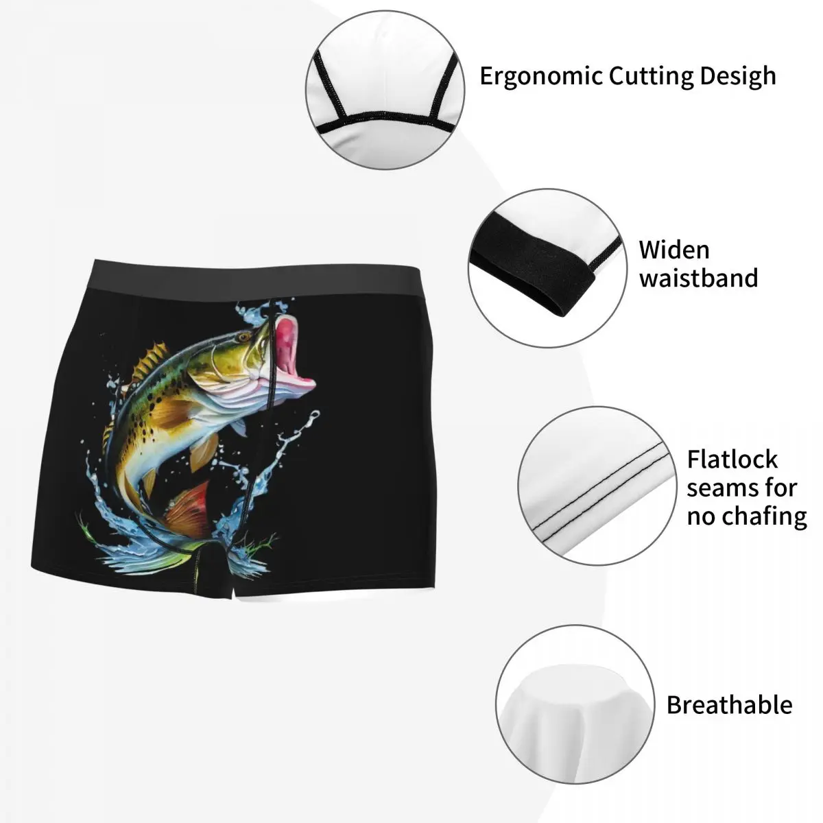 Divers caleçons colorés en forme de poisson tropical pour hommes, boxer respirant 402, short imprimé 3D de haute qualité, cadeau d'urgence