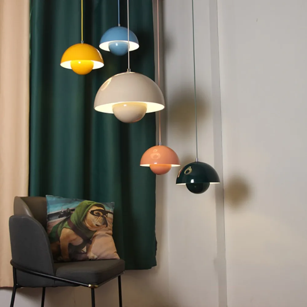 

Modern Semicircular Pendant Light Nordic Color Restaurant Hanging Ceiling Lamp Denmark Indoor Living Room Bar Led Pendant Lamp