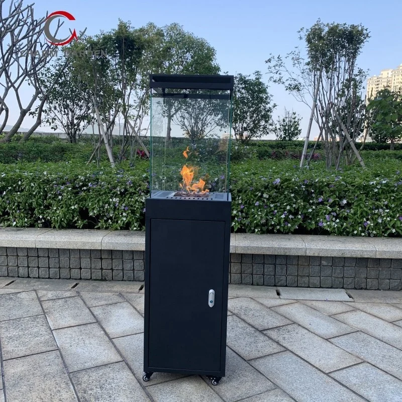Outdoor Garden Courtyard Patio Heater Commercial and Residential Propane Gas with Wheels Durable Steel Fire Pit