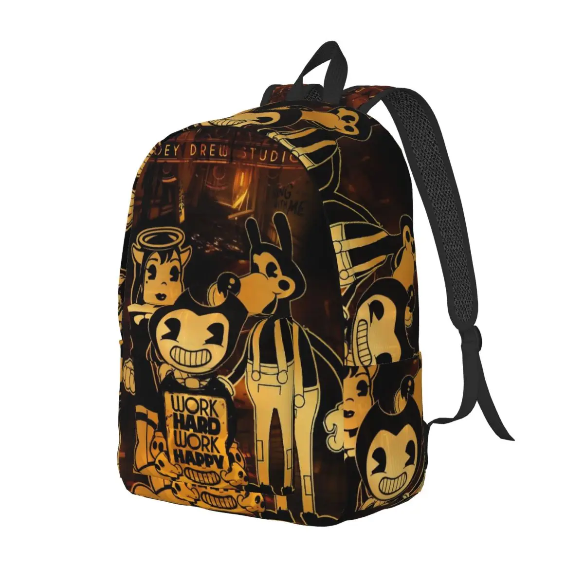 Bendy And The Dark Revival Backpack for Preschool Kindergarten School Student Cartoon Bookbag Boy Girl Kids Daypack with Pocket