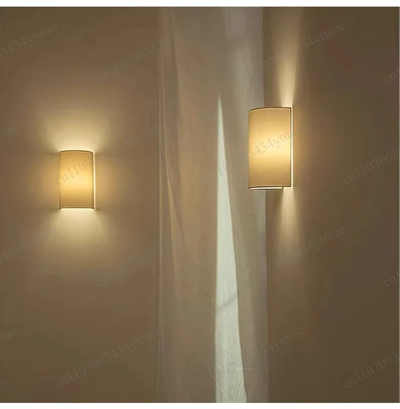 Fabric Linen Wall Lamp, Minimalist Art Ambient Light, Indoor Decor Light for Hotel Living Room Study Hallway Bedroom Bedside