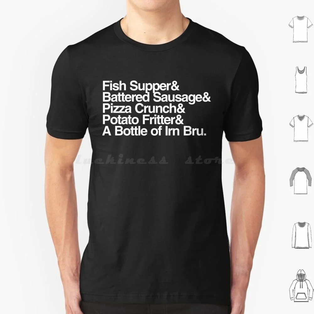 Scottish Chippy T Shirt Big Size 100% Cotton Chippy Chippie Chipshop Glasgow Scotland Chip Shop Scottish Food Scots Edinburgh