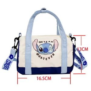 Stitch Canvas Bucket Beautiful Cartoon Bag Casual Bag All-Match Crossbody Portable Bag Anime Anime Tote Fashion Women's Backpacks 10 Main Sales Color Backpack - №5