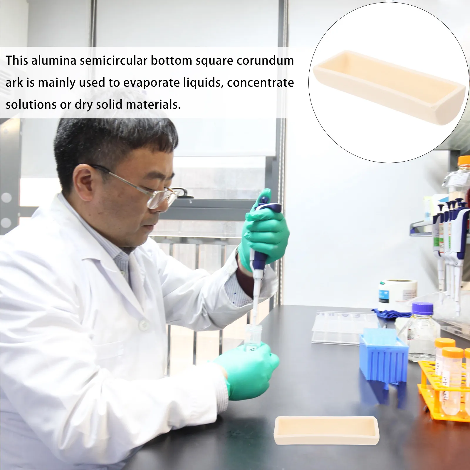 Corundum Crucible Alumina High Purity Resistant to 1800C Suitable for Labs Experiment Tube Furnace Corundum Ark
