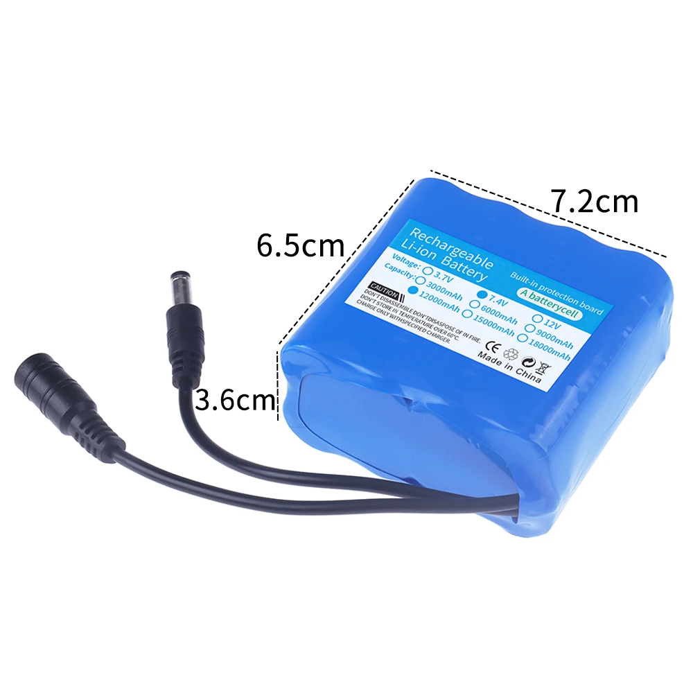Lithium Ion 7.4V Battery 18650 12000mah For Remote Control Baiting Boat, Feeding Fishing Boat, 2S4P 7.4V Large Capacity Battery