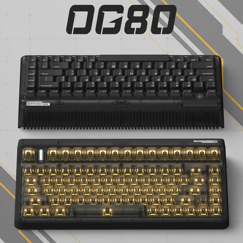 Imagem -06 - Teclado Iquno-mecânico Og80 Lado Escuro sem Fio Tri-mode Hot Swap Rgb Escritório pc Acessórios Gamer Mac Presente