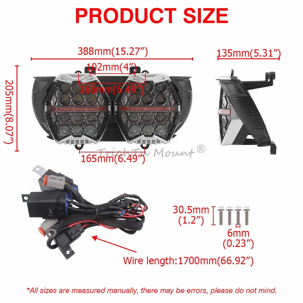 Motorcycle Headlight Honeycomb Led Headlight Compatible With Harley Davidson Touring Road Glide 2015-2024 Versatile Headlight