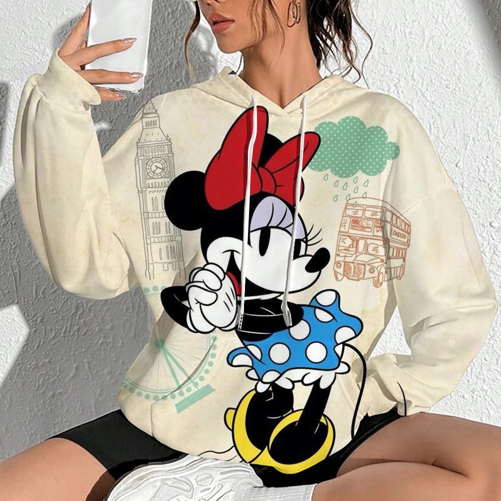 

Autumn Winter Disney Mickey Minnie 3D Printed Cartoon Hoodie Long Sleeve Adults Children Fashion Top Streetwear Hoodie Clothes