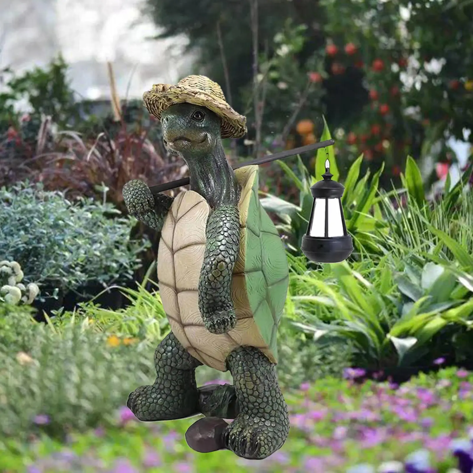 

Resin Garden Statue Porch Lawn Turtle Sculpture Greetings Tortoise Statues