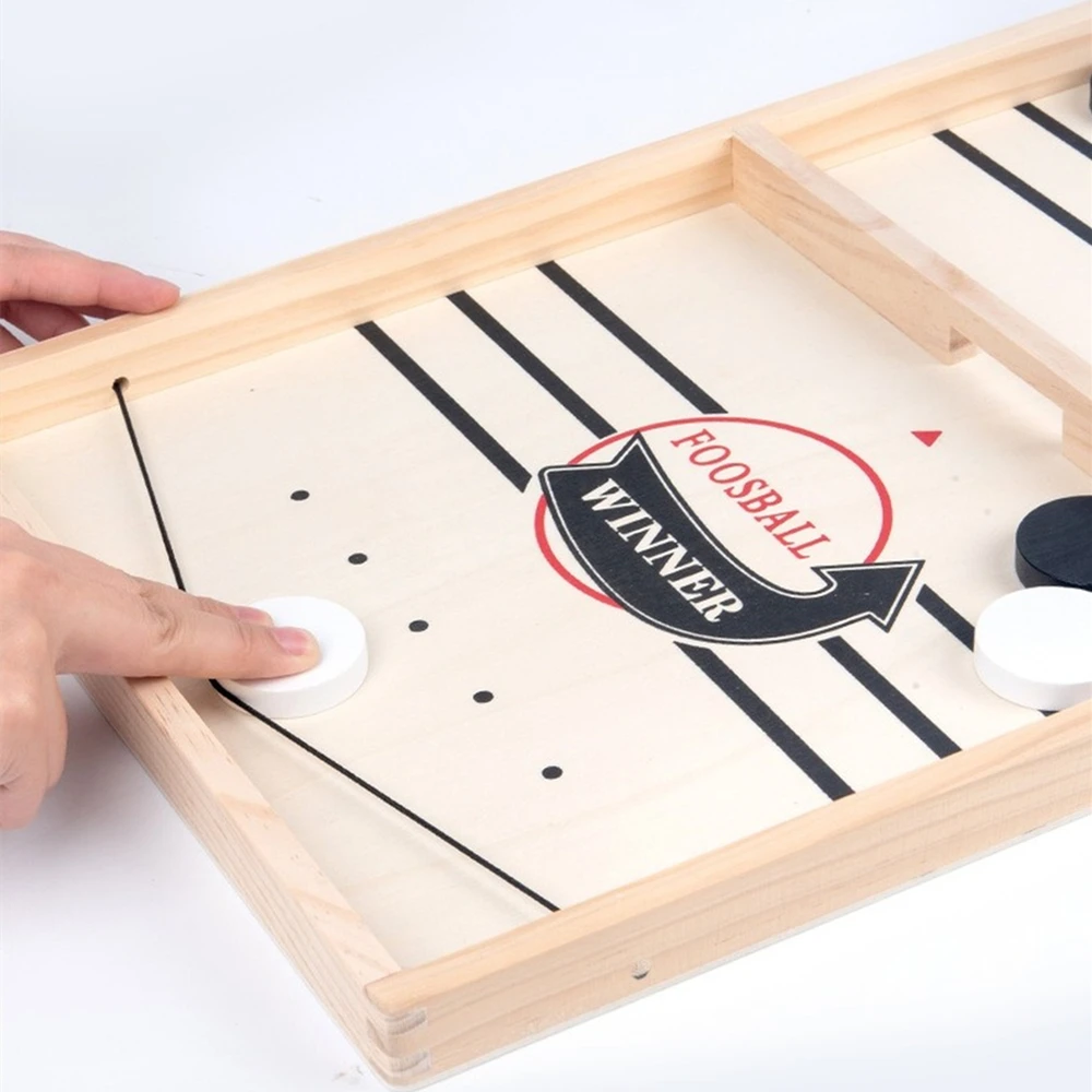 Fast Sling Puck Game Paced Wooden Table Hockey Winner Games Interactive Chess Toys For Adult Children Desktop Battle Board Game