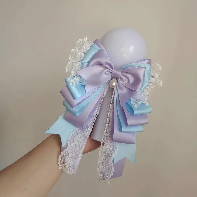 

Handmade Lolita Lace Bow Tie Star Chasing Hand Lamp Bowkont Accessory Women's Shirt Dress Collar Flowers Brooch Jewelry Gifts