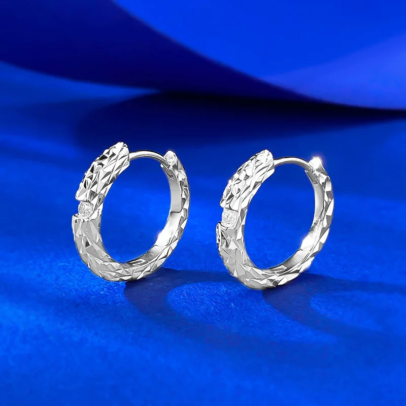 

Серьги-гвоздики из серебра 925 пробы с муассанитом и чешуей дракона, треснувшие ледяные серьги, новые осенние и зимние нишевые европейские и американские украшения