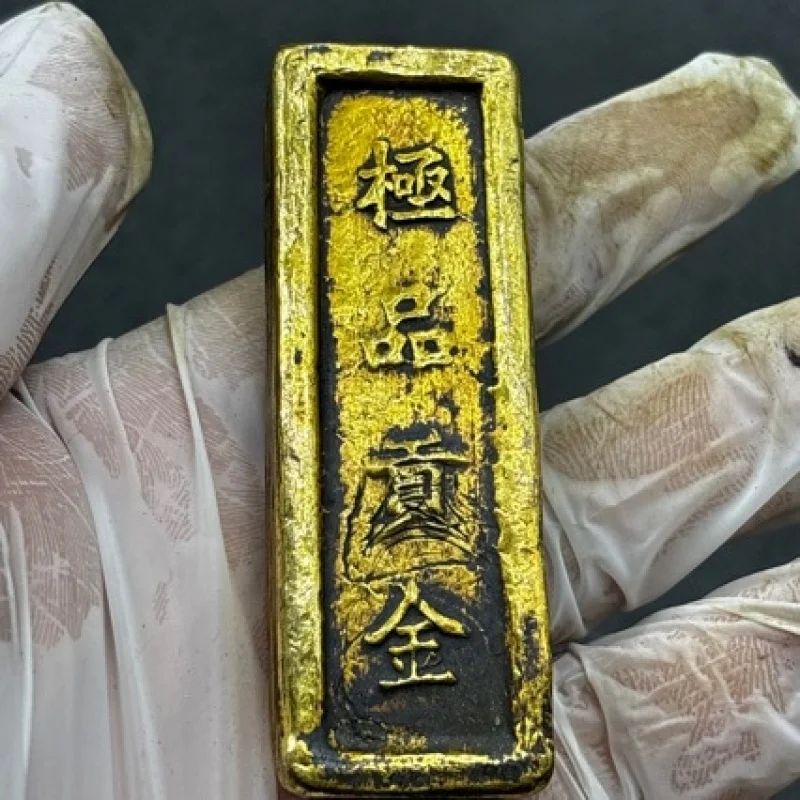 Antiqued pure copper craft items: Tianqi Era tribute bars, ingots, nuggets, gold bricks, decorative pieces for ha