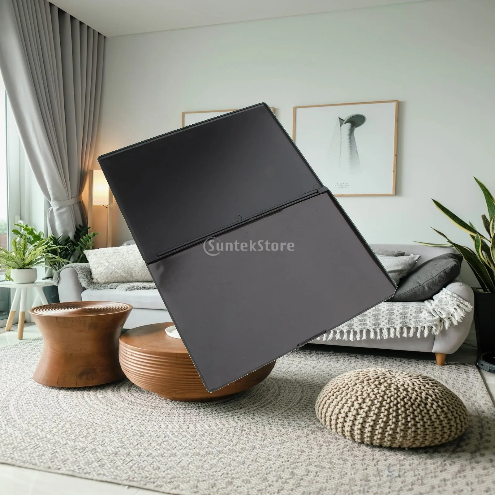 Magnetic Eyeshadow Palette Empty Large 23x15cm Black Plastic Box for DIY Blush Powder Pan Storage Travel