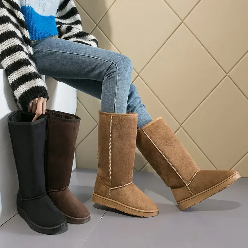 Women Tall Winter Padding Black Boots Fashion Snow Boots Women\'s High Boot Size 41 Hot Warm Shize 41 Hot Warm Shoes Botas Mujer