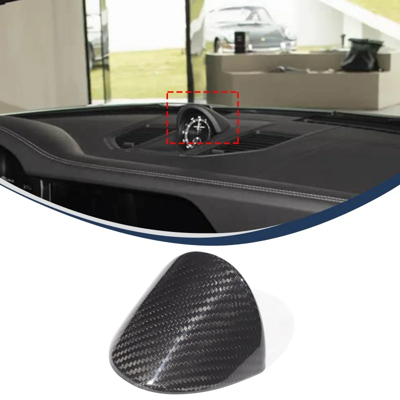 Dashboard Clock Cover Trim Sticker Real Carbon Fiber Dash Clock Protective Cover For Porsche 911 992 2019-2026 Car Accessories