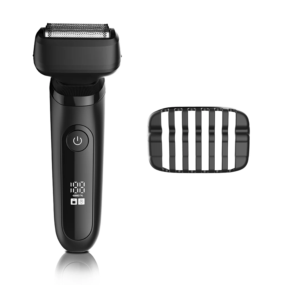 

Professional Rechargeable Electric Foil Shaver for Men IPX7 Waterproof Four Blade Face & Beard Shaver Household Travel Use