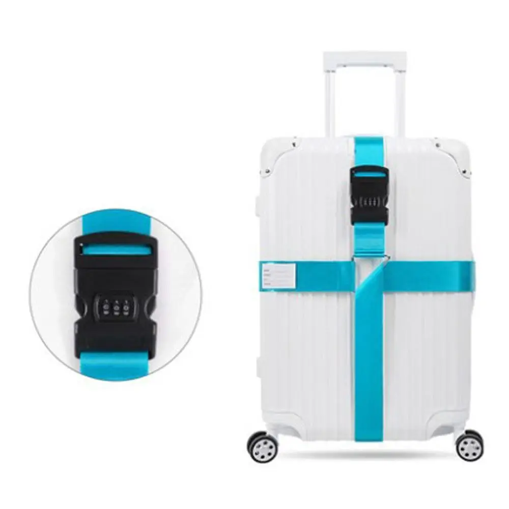 Sticker Cross Strap Luggage Strap Bundling Belt Luggage Buckle Strap Password Lock Packing Belt Travel Suitcase Accessories
