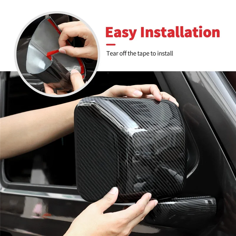 

Rearview Mirrors Side Mirror Cover Decoration Trim Kit For Jeep Wrangler JL Gladiator JT 2018-2025 Carbon Fiber-A08Q