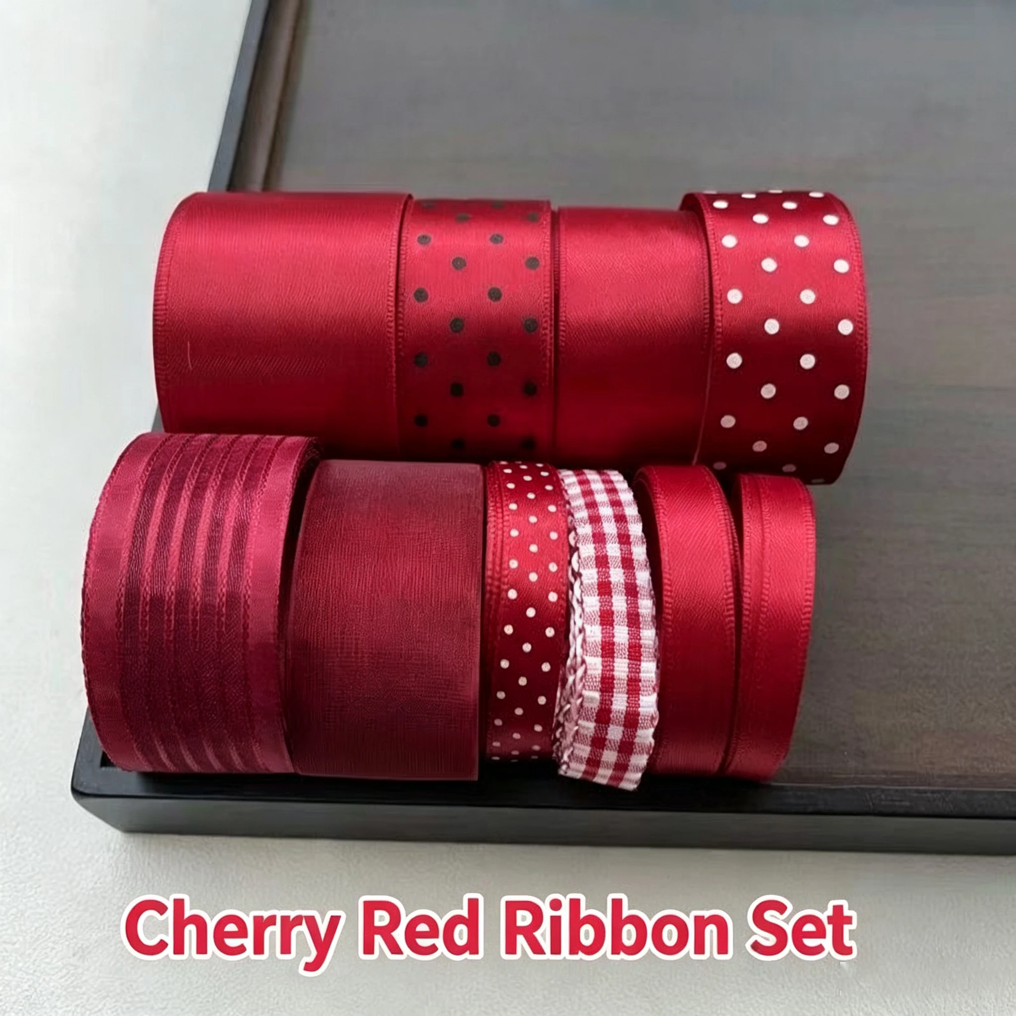 10-teiliges Set mit mehrfarbigen koreanischen Polka-Dot-Bändern, handgemachtes DIY-Material, Geschenkverpackungsdekoration, niedliches Geschenk 2026 – Detail 8