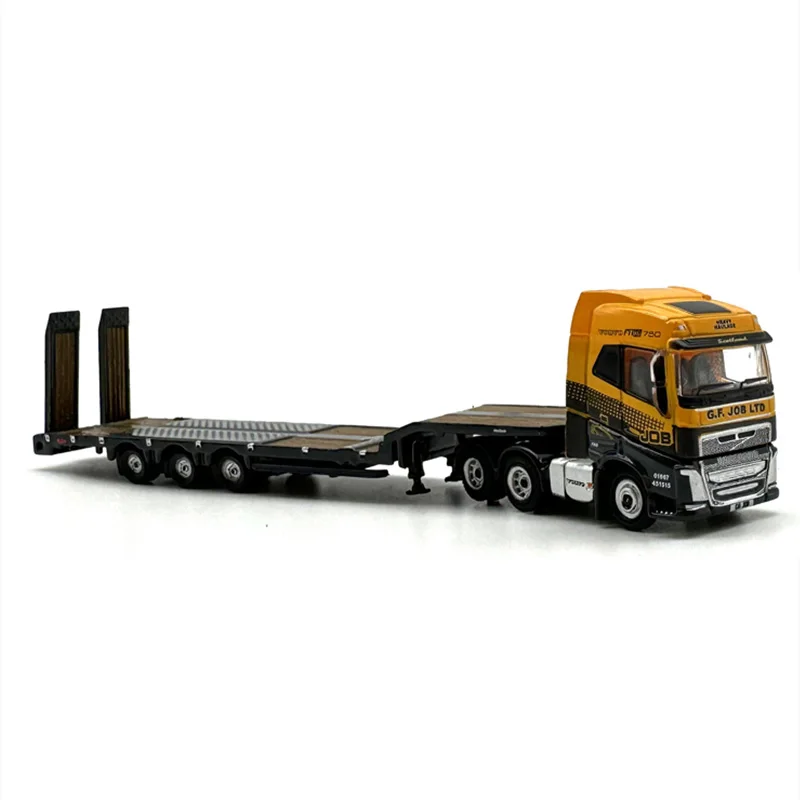 Diecast Alloy 1:148 Scale FH4 Truck Trailer Cars Model Yellow Adult Classics Collection Toys Souvenir Gifts Static Display