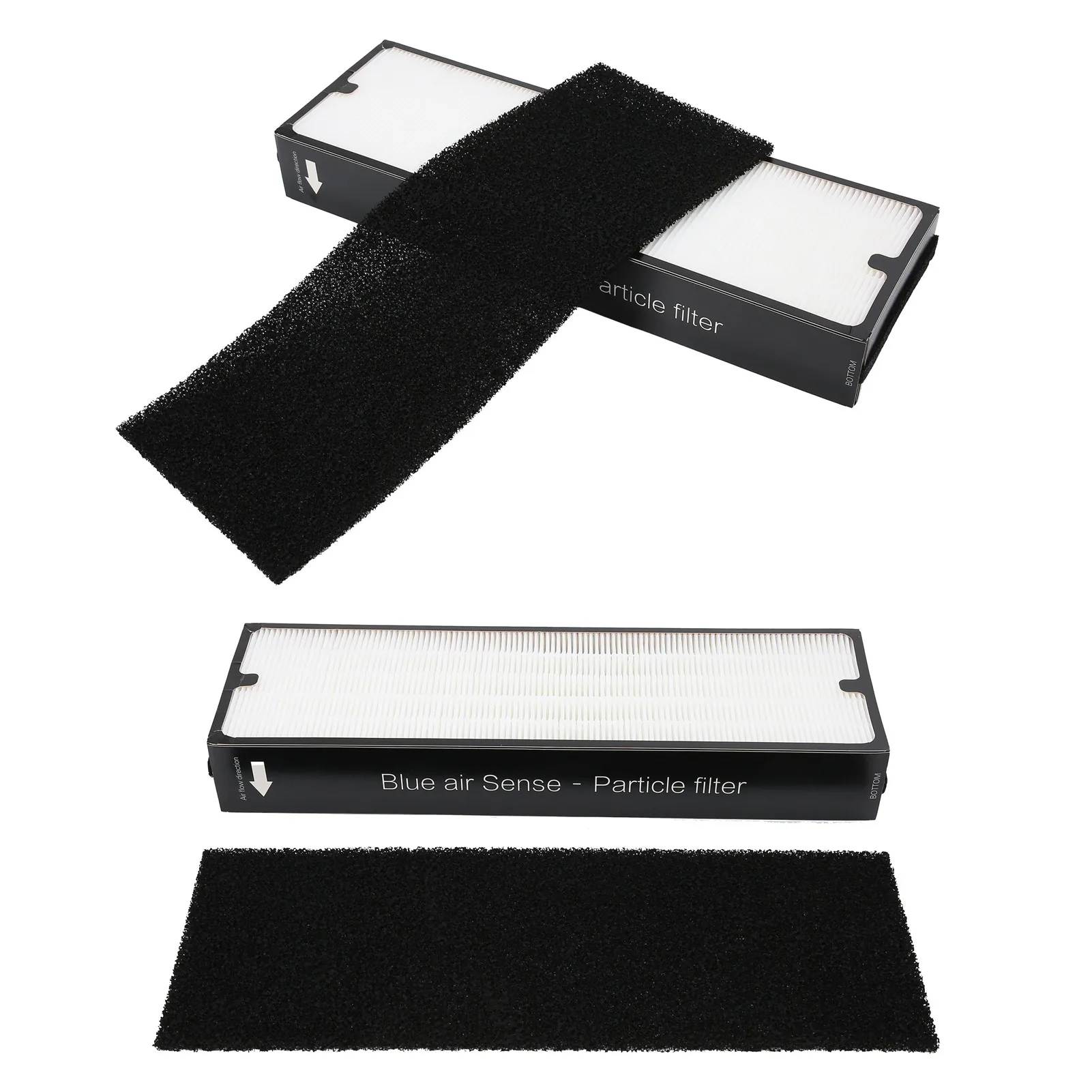 مجموعتان من استبدال فلتر شبكي من نوع الجسيمات مناسب لفلتر الجسيمات من سلسلة Blue Air Sense لتنقية الهواء