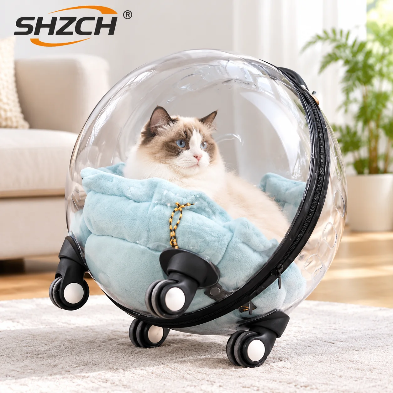 Portable Cat Bag for Going Out Large Capacity Transparent Breathable Pet Trolley Case Cat Travel Bag Pet Supplies Cat nest