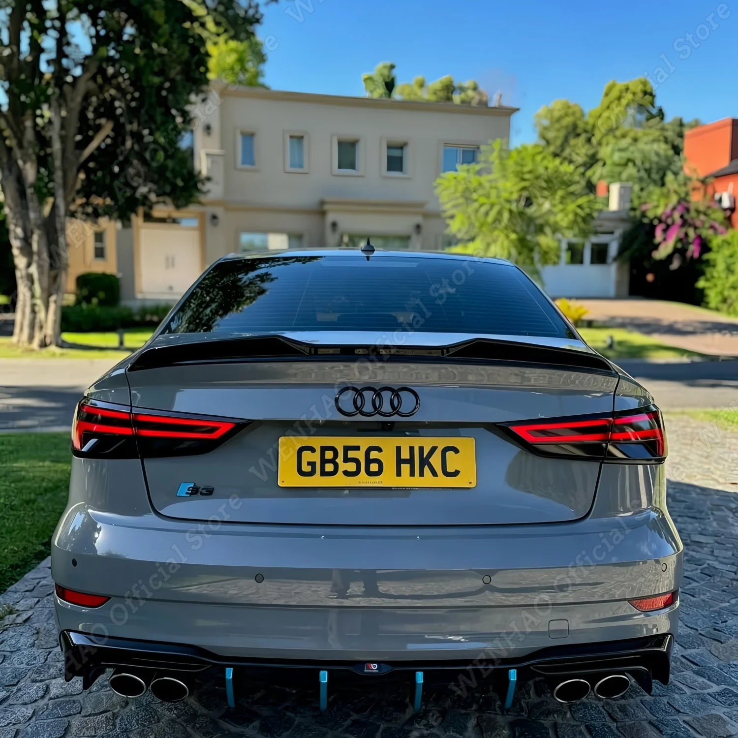 M4 Style Rear Trunk Spoiler Wing For AUDI A3 8V S3 RS3 Sedan 2016-2020 Glossy Black Car Rear Roof Spoiler Splitter Wing Tuning