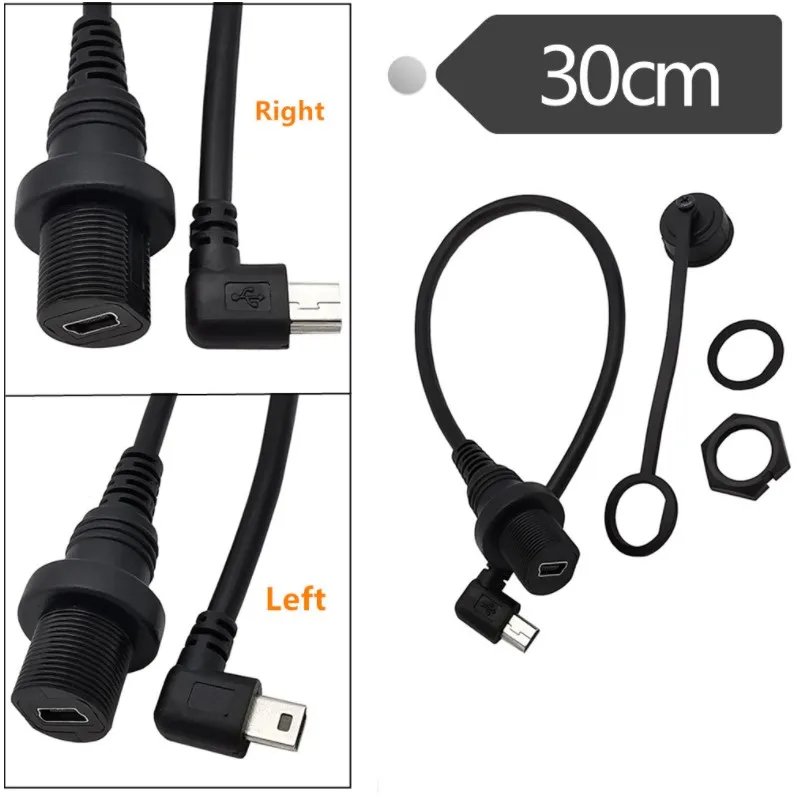 30cm Mini Wodoodporny Kabel USB 2.0 Type-C IP67 Męski na Żeński do Montażu Panelowego, Przedłużacz do Urządzeń USB 3.1 — zdjęcie produktu 5