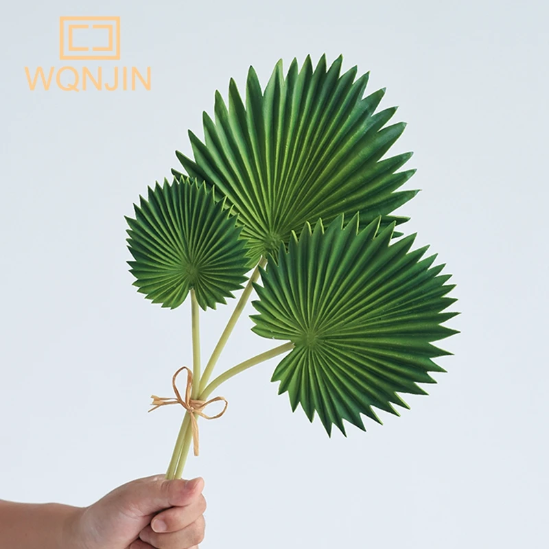 3 teile/los, Neue Simulierte Grüne Pflanze Bündel PU Palm Schildkröte Zurück Blatt Nordic Hause Pflanze Dekoration Topf Landschaft Design – Detail 15