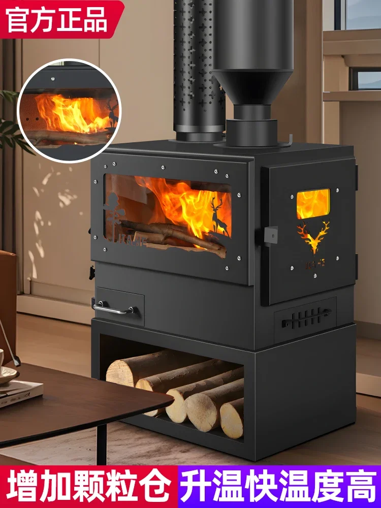 Real fire fireplace Wood burning Firewood heating stove Firewood burning B & B Rural household Indoor outdoor oven Winte