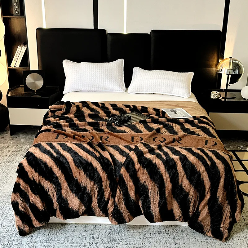 

Двухслойное флисовое одеяло для осени и зимы, толстое, теплое, для офиса, для сна, на диван, кровать, односпальное, двуспальное, мягкое плюшевое одеяло