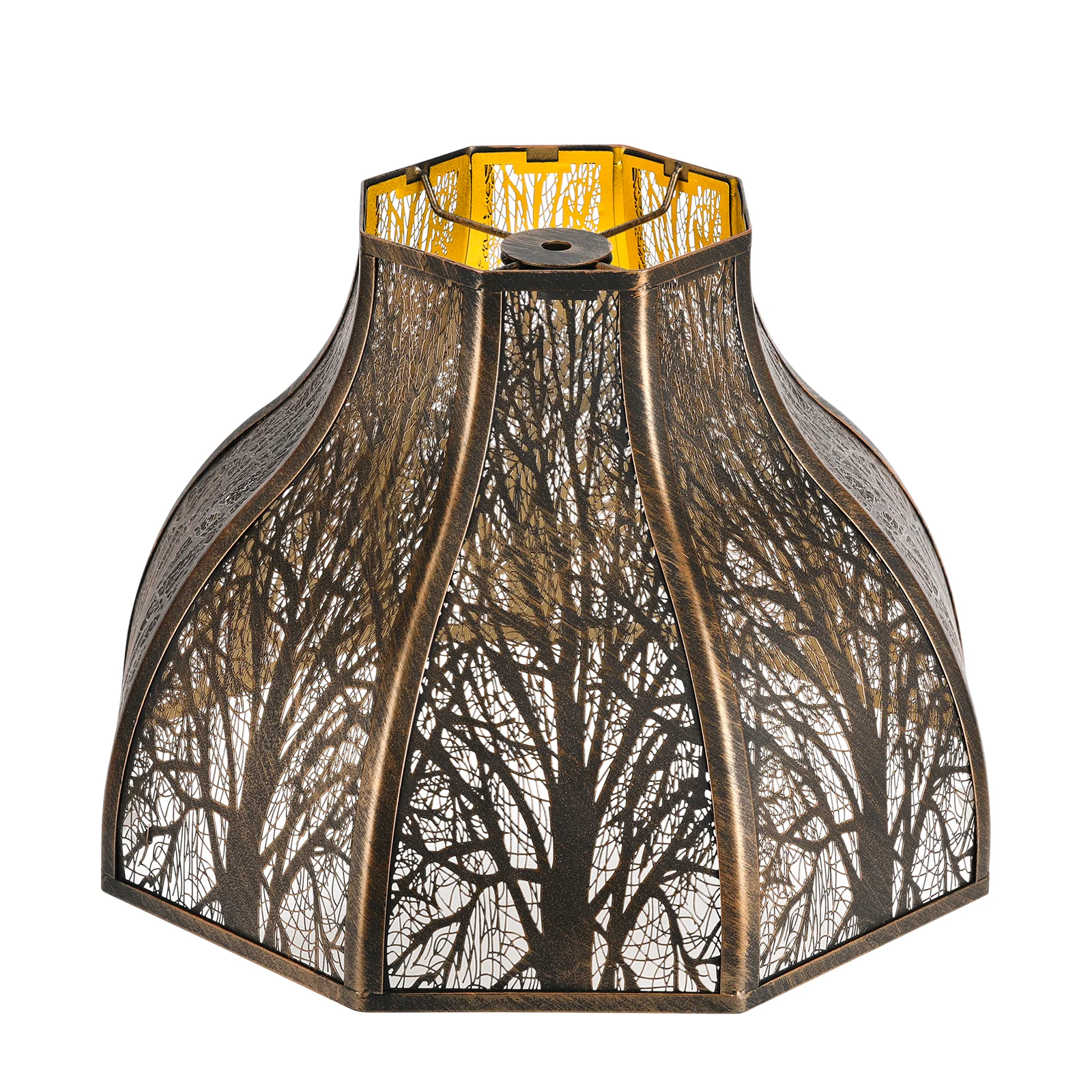 

Bronze lamp shade, antique, eight-petal lotus forest metal lamp shade 5.32*13*9.5" (135*330*240mm)