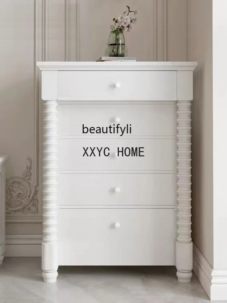 خزانة تلفزيون من الخشب الصلب الفاخر من CXH، شقة صغيرة، خزانة تلفزيون حديثة وبسيطة باللون الأبيض الكريمي لغرفة المعيشة